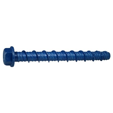 TORQUEMASTER Masonry Screw, 3/8" Dia., Hex, 4" L, Steel Blue Ruspert, 50 PK 53249